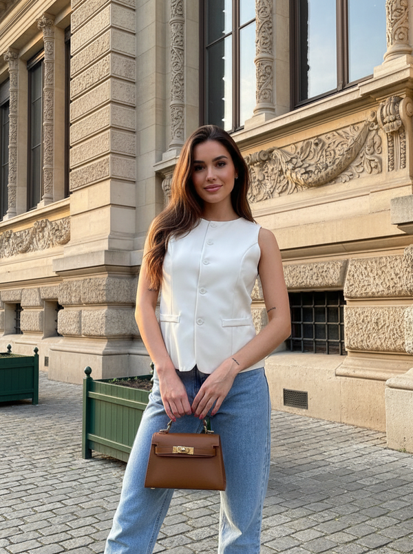 Lorena gilet creme