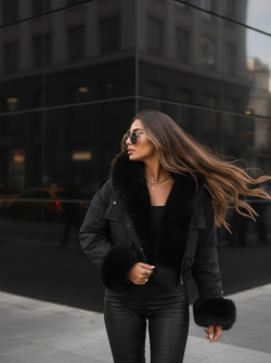 Amy Faux fur coat black