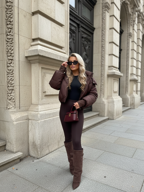 Jen puffer short brown Jen puffer short brown