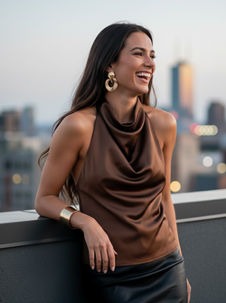 Satin top brown