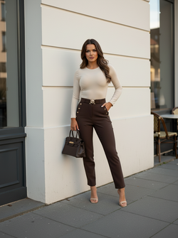 Gold button pants brown Gold button pants brown