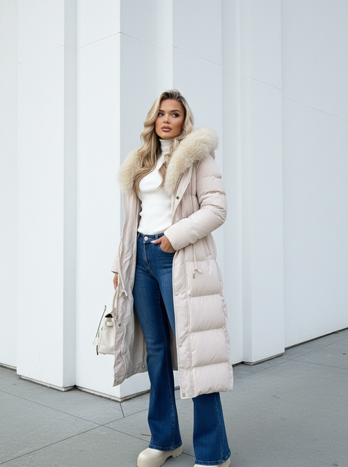 Sarah coat long creme