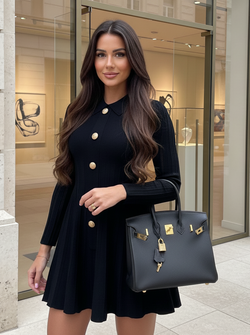 Dahlia button dress black Dahlia button dress black
