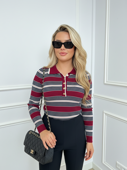 Paris body bordeaux striped