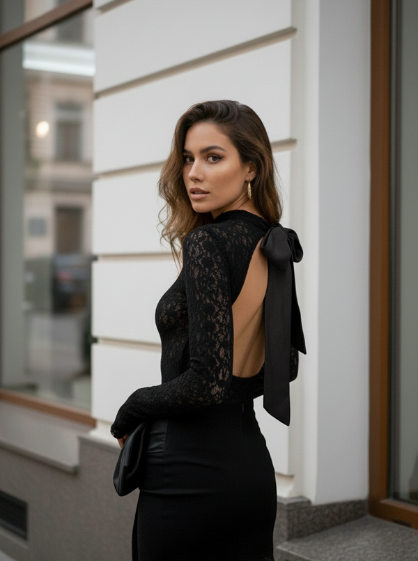 Stef lace body bow black