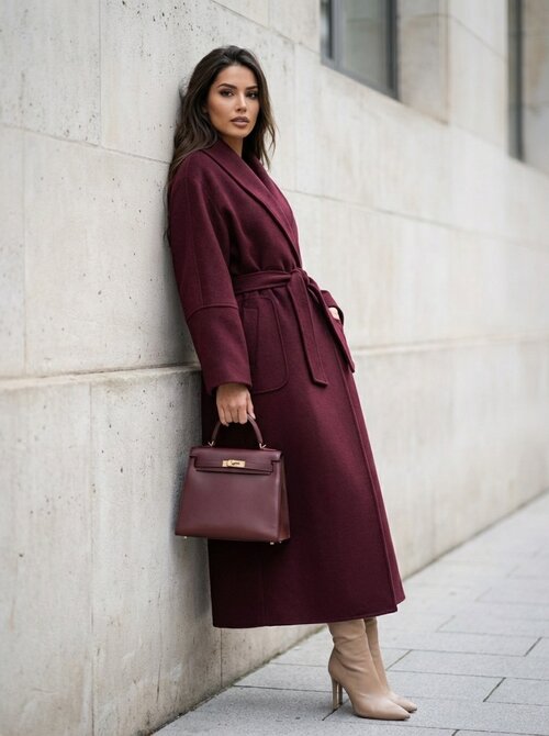 Valentina coat bordeaux Valentina coat bordeaux
