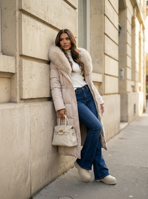 Sarah coat long creme Sarah coat long creme