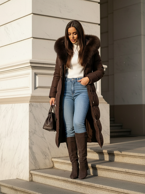 Sarah coat long brown Sarah coat long brown