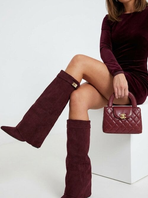 Givy boots bordeaux suede Givy boots bordeaux suede