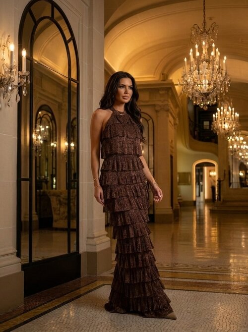 Pearl chocolate  dress