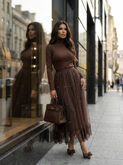 Tulle skirt brown