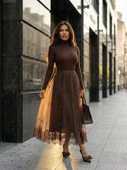 Tulle skirt brown