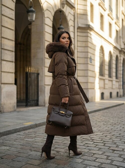 Jolene  long jacket brown