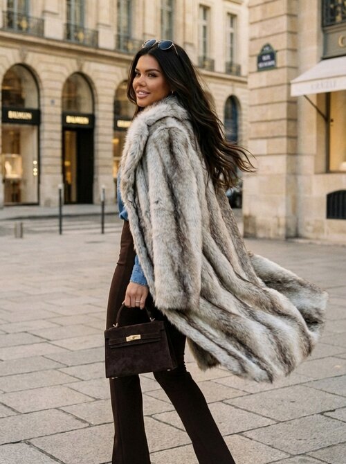 Paris creme coat faux fur