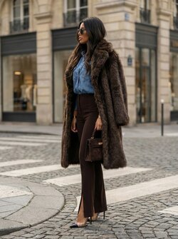 Paris coat brown faux fur