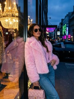 Pink fur coat Pink fur coat