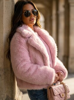 Pink fur coat Pink fur coat