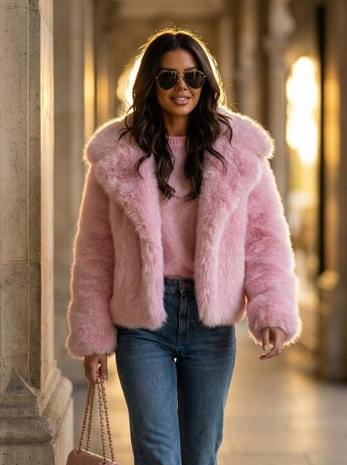 Pink fur coat Pink fur coat
