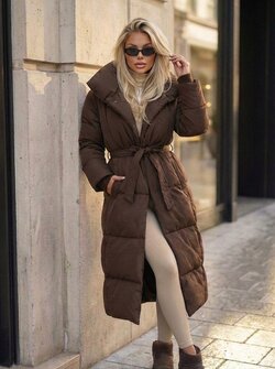 Tessa puffer coat brown