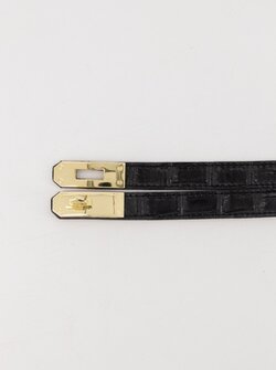 Croco leather belt black
