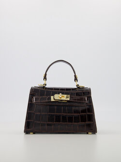 kylie bag croco dark brown