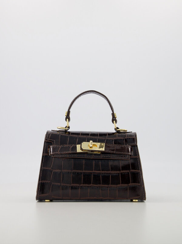 Kylie bag croco dark brown