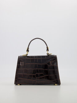 kylie bag croco dark brown