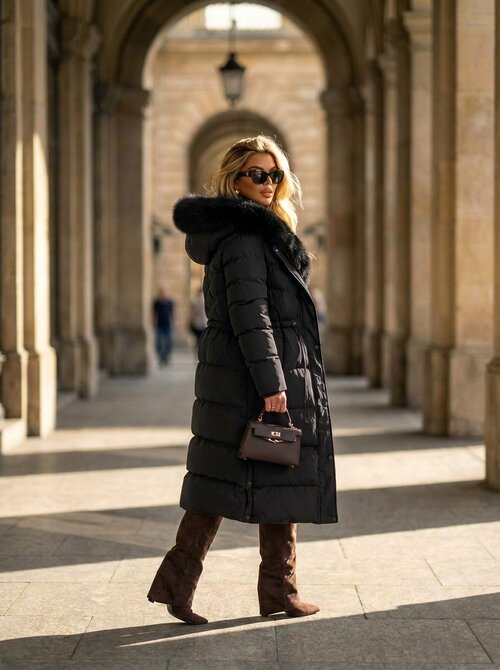 Sarah coat long black