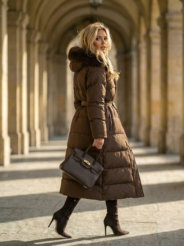 Jolene  long jacket brown