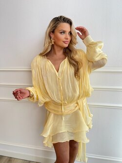 Jean dress yellow