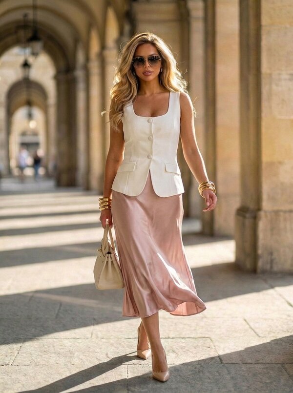 Satin rose skirt