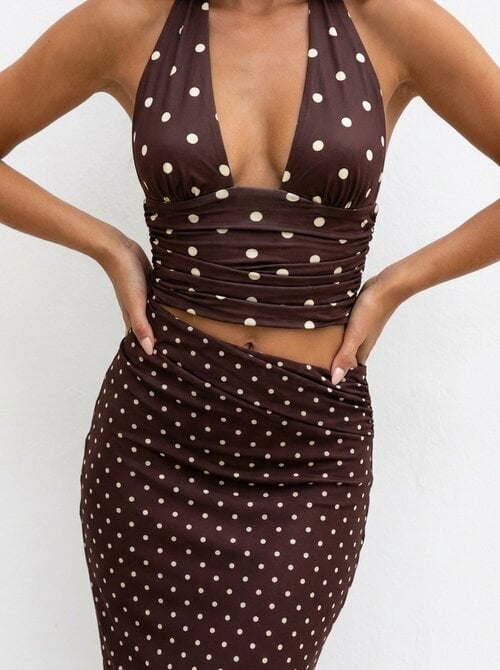 Brown polka set