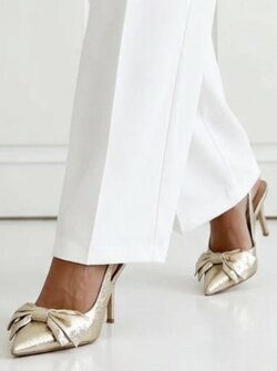 Bow heels gold