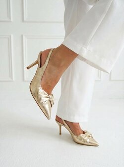 Bow heels gold