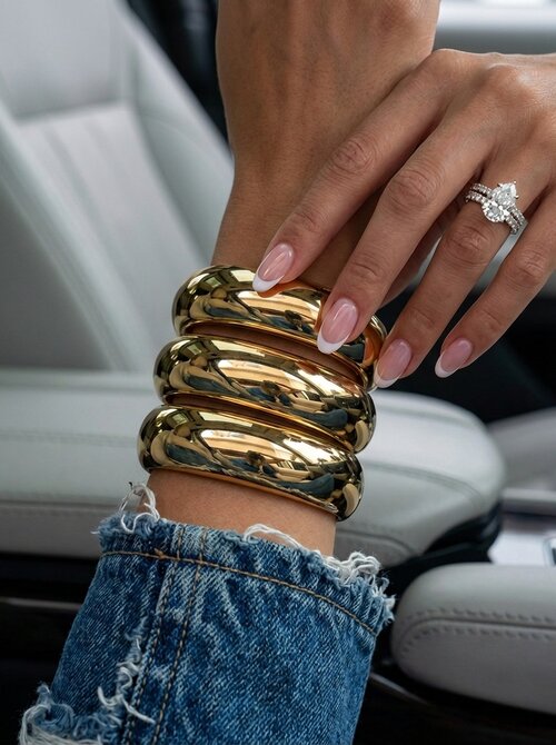 3 piece gold bracelets
