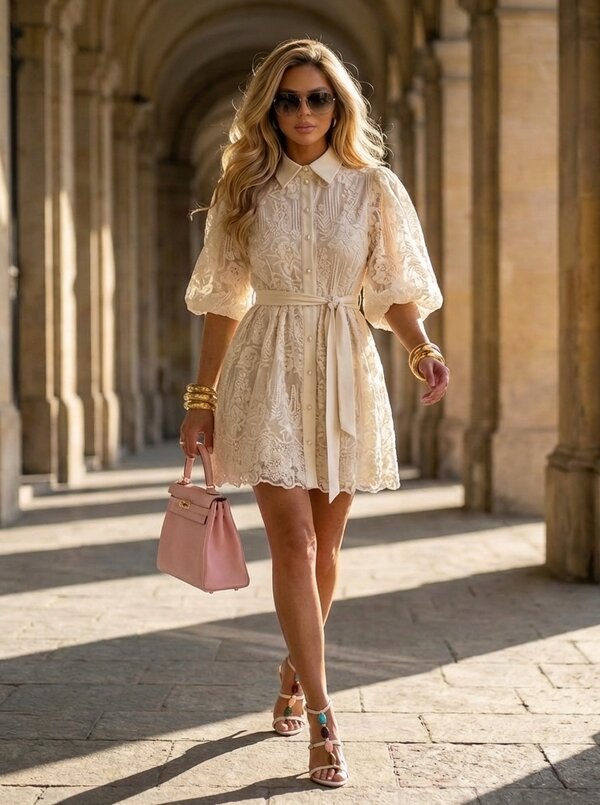 Alicia dress creme lace