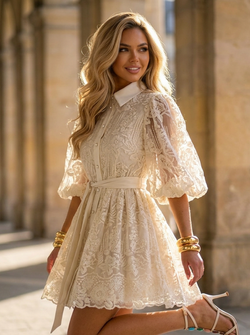 Alicia dress creme lace