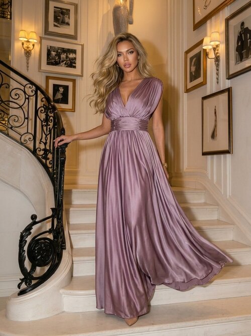 Amelie maxi dress mauve lila