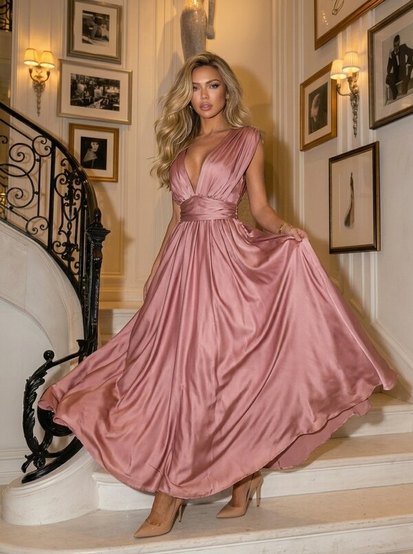 Amelie maxi dress rose