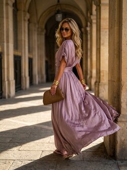 Amelie maxi dress mauve lila