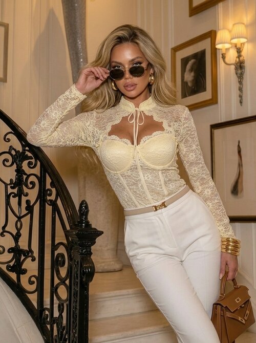 Yellow lace top