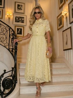 Char dress lace yellow