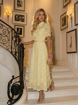 Char dress lace yellow