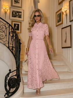 Char dress lace pink