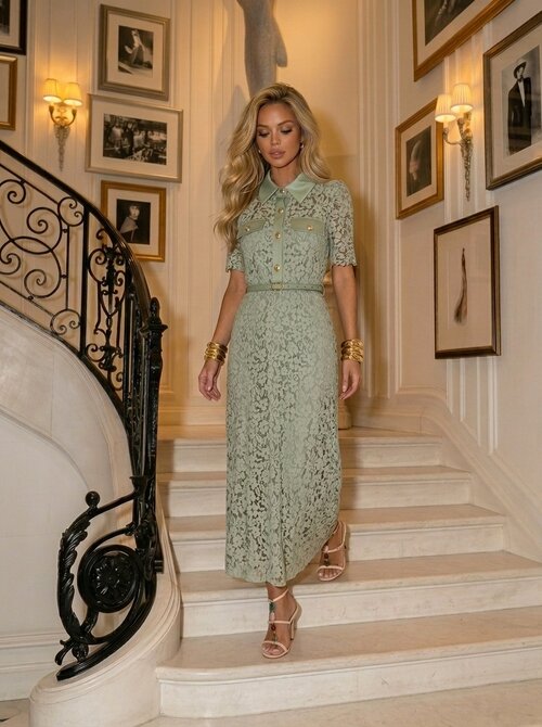 Char dress lace pastel