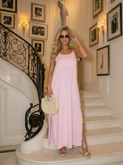 Zinnia maxi dress baby pink