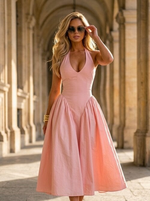Kay dress white  blush