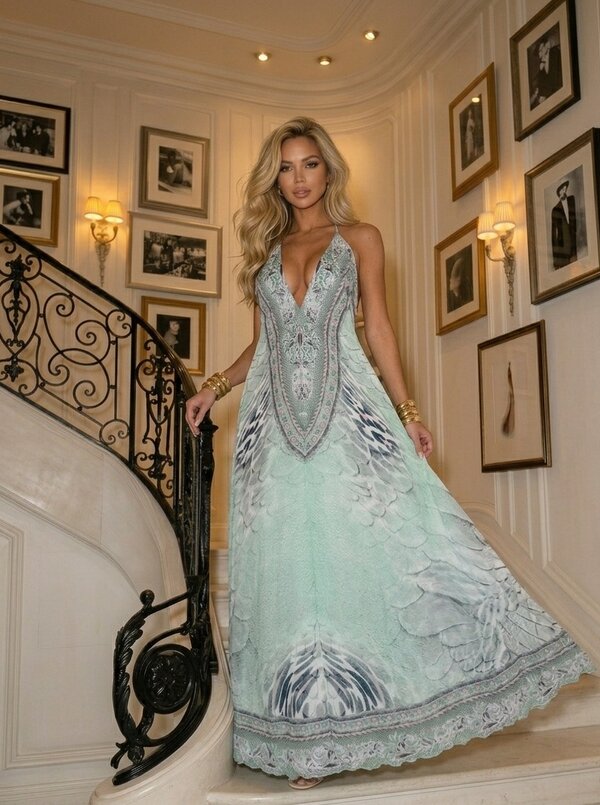Cecile dress mint green