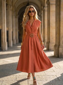 Alice dress rust with belt