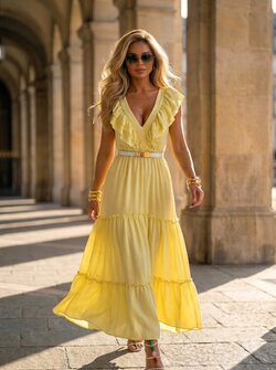 Daisy ruffle dress yellow Daisy ruffle dress yellow